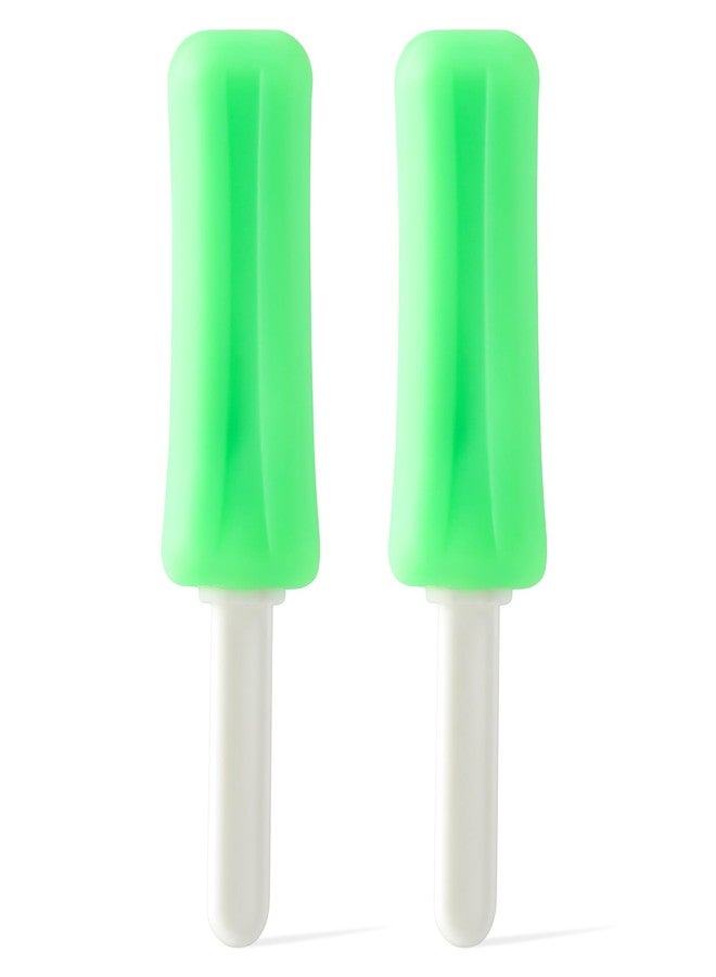 چاي ام يو حاملات صينية تقويم الأسنان من جامعة جيمس ماديسون، قطعتان من أدوات تقويم الأسنان بمقابض، قطعتان من السيليكون على شكل مصاصة، لون أخضر داكن - Image 1